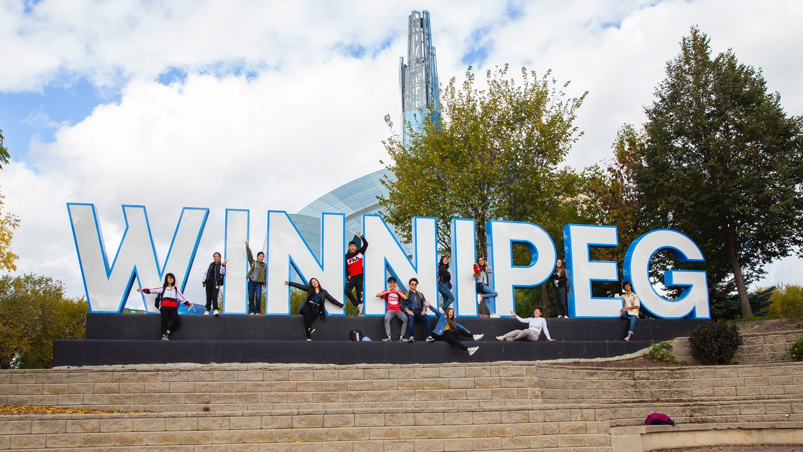 WSD International students at The Forks National Historic Site.